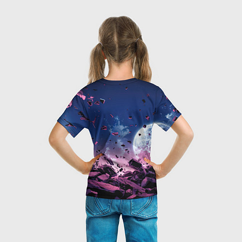 Детская футболка Абстрактные частицы в космосе / 3D-принт – фото 6
