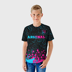 Футболка детская Arsenal - neon gradient посередине, цвет: 3D-принт — фото 2