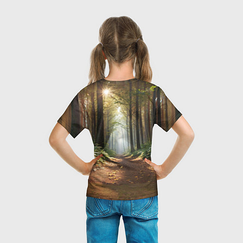 Детская футболка Лиса Шаманка танцует зажигательный танец в лесу / 3D-принт – фото 6