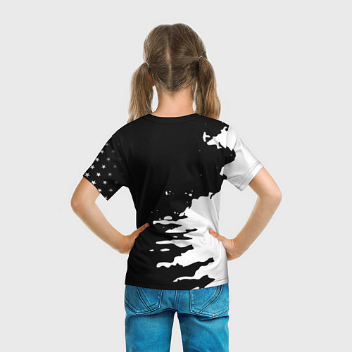 Детская футболка Ювентус спорт краски текстура / 3D-принт – фото 6