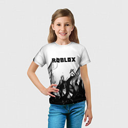 Футболка детская Roblox flame текстура, цвет: 3D-принт — фото 2