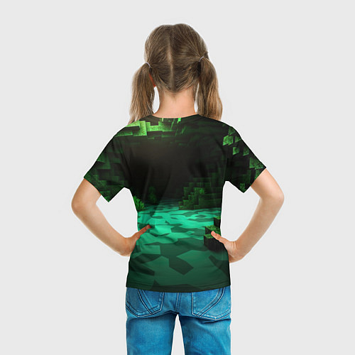Детская футболка Minecraft зеленый монстр с яркими глазами / 3D-принт – фото 6