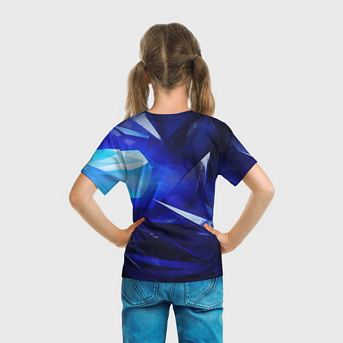 Детская футболка Black and blue abstract background sport style / 3D-принт – фото 6