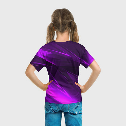 Детская футболка Linkin park neon stripes logo / 3D-принт – фото 6