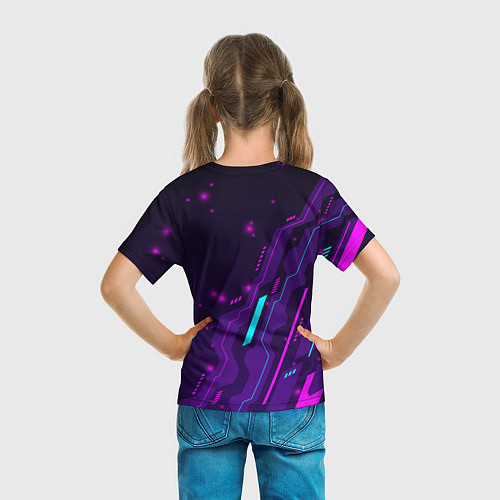 Детская футболка Doom neon gaming / 3D-принт – фото 6
