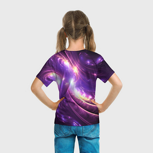 Детская футболка Фиолетовый фрактал / 3D-принт – фото 6