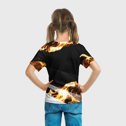 Детская футболка Inter legendary sport fire / 3D-принт – фото 6