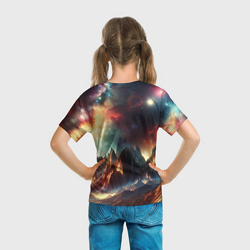 Детская футболка Space landscape with mountains / 3D-принт – фото 6