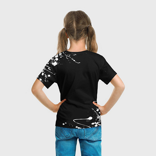 Детская футболка Roblox текстура краски белые / 3D-принт – фото 6
