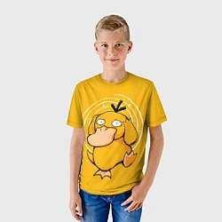 Футболка детская Псидак желтая утка покемон, цвет: 3D-принт — фото 2