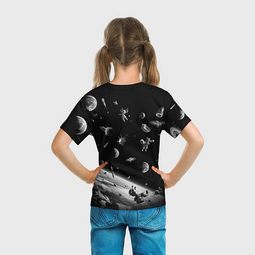 Детская футболка Офигевший котейка в безвоздушном пространстве / 3D-принт – фото 6
