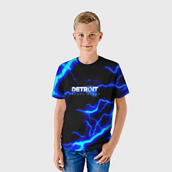 Футболка детская Detroit become human storm, цвет: 3D-принт — фото 2
