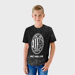 Футболка детская AC Milan с потертостями на темном фоне, цвет: 3D-принт — фото 2