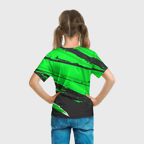 Детская футболка Bayer 04 sport green / 3D-принт – фото 6