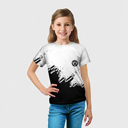 Футболка детская Borussia sport краски, цвет: 3D-принт — фото 2