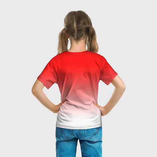Детская футболка Красно белый градиент / 3D-принт – фото 6