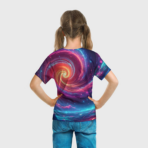 Детская футболка Яркая неоновая галактика - нейросеть / 3D-принт – фото 6