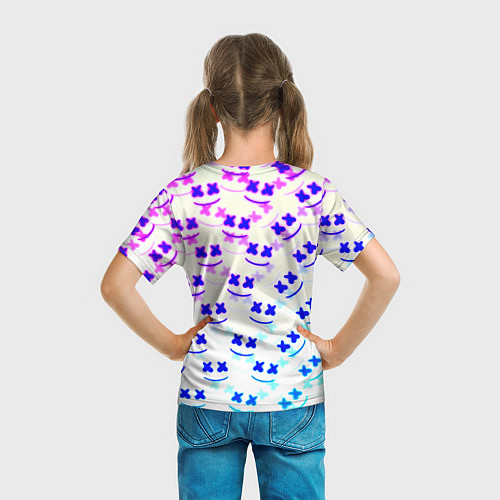 Детская футболка Marshmello pattern neon / 3D-принт – фото 6
