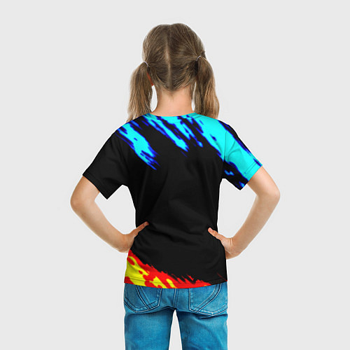 Детская футболка PUBG краски огонь и лёд / 3D-принт – фото 6