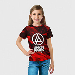 Футболка детская Linkin park красный огонь, цвет: 3D-принт — фото 2