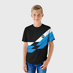 Футболка детская BMW sport geometry blu, цвет: 3D-принт — фото 2