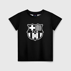 Футболка детская Barcelona fc club белое лого, цвет: 3D-принт