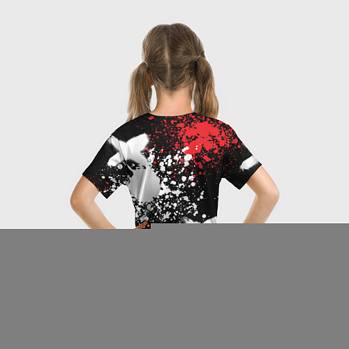 Детская футболка Мерседес на фоне граффити и брызг красок / 3D-принт – фото 6
