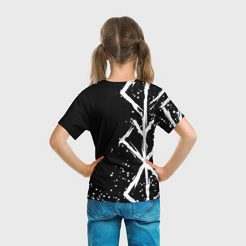 Детская футболка Ведьмак - белые руны / 3D-принт – фото 6