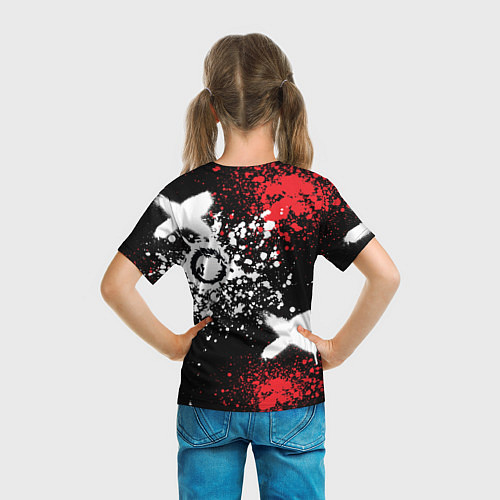 Детская футболка Дракон уроборос на фоне брызг красок и граффити / 3D-принт – фото 6