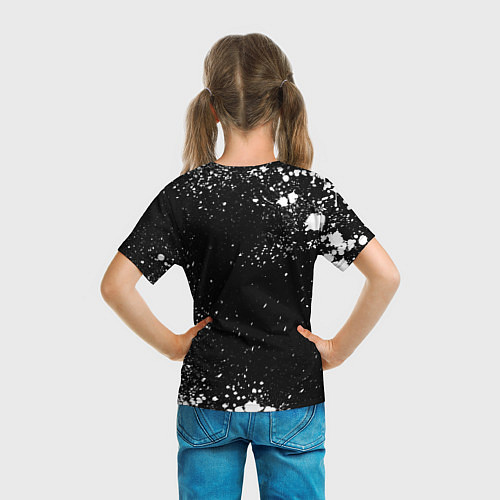 Детская футболка Ведьмак - знак школы волка и брызги / 3D-принт – фото 6