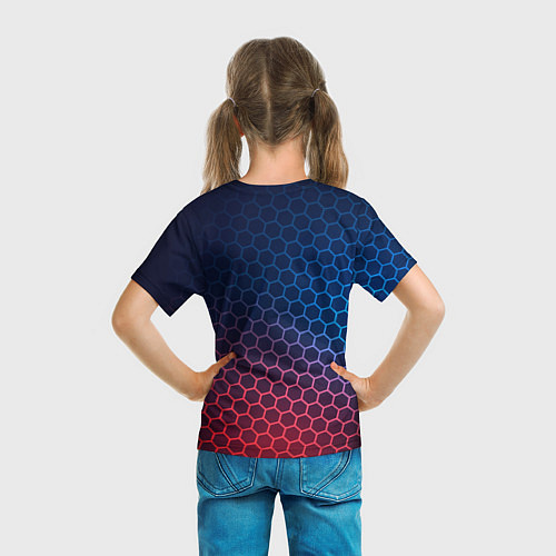 Детская футболка Poppy Playtime неоновые соты / 3D-принт – фото 6