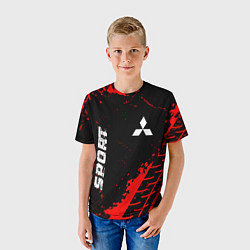 Футболка детская Mitsubishi red sport tires, цвет: 3D-принт — фото 2
