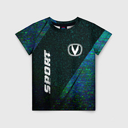 Футболка детская Changan sport glitch blue, цвет: 3D-принт