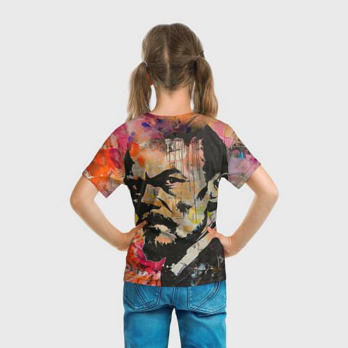 Детская футболка Граффити портрет Владимира Ленина / 3D-принт – фото 6