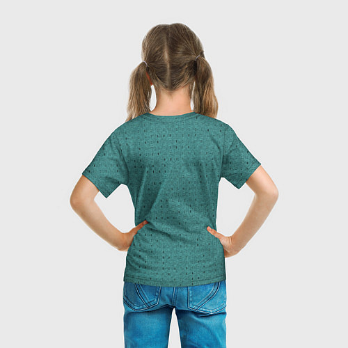 Детская футболка Тёмно-бирюзовый в мелкую полосочку / 3D-принт – фото 6