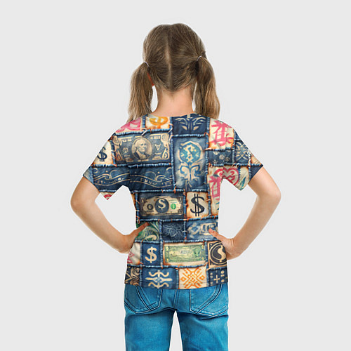 Детская футболка Баксы на дениме пэчворк / 3D-принт – фото 6