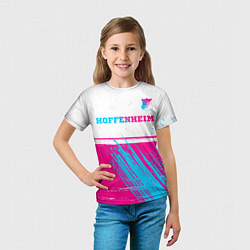 Футболка детская Hoffenheim neon gradient style посередине, цвет: 3D-принт — фото 2