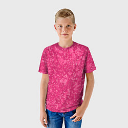 Футболка детская Яркий розовый абстракция, цвет: 3D-принт — фото 2