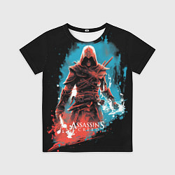 Футболка детская Assassins creed фон абстрактный, цвет: 3D-принт