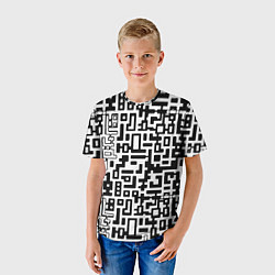Футболка детская Чёрно-белая глитч инфекция, цвет: 3D-принт — фото 2