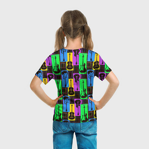 Детская футболка Красочные гитары / 3D-принт – фото 6