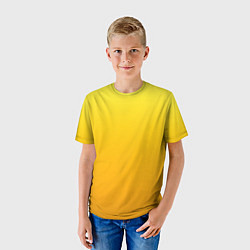 Футболка детская Градиент насыщенный жёлтый, цвет: 3D-принт — фото 2