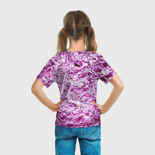 Детская футболка Сверкающая розовая фактура фольги / 3D-принт – фото 6