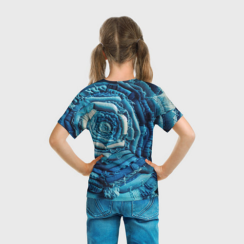 Детская футболка Джинсовая роза - нейросеть / 3D-принт – фото 6
