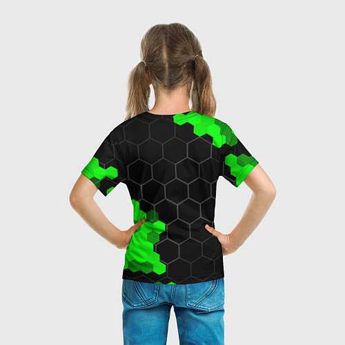 Детская футболка Lifan green sport hexagon / 3D-принт – фото 6