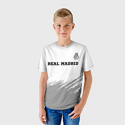 Футболка детская Real Madrid sport на светлом фоне посередине, цвет: 3D-принт — фото 2