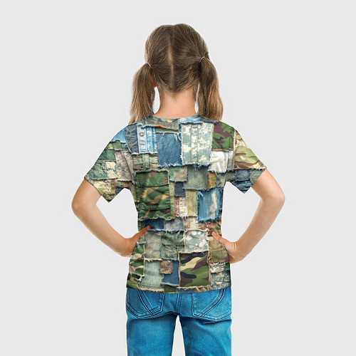 Детская футболка Джинсы с камуфляжем пэчворк / 3D-принт – фото 6