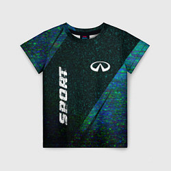 Футболка детская Infiniti sport glitch blue, цвет: 3D-принт