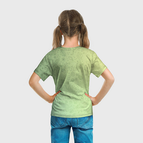 Детская футболка Соцсети зеленый фон / 3D-принт – фото 6