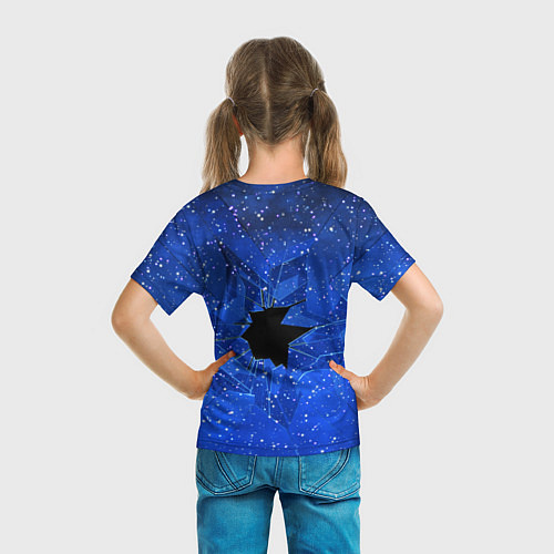Детская футболка Расколотое стекло - звездное небо / 3D-принт – фото 6